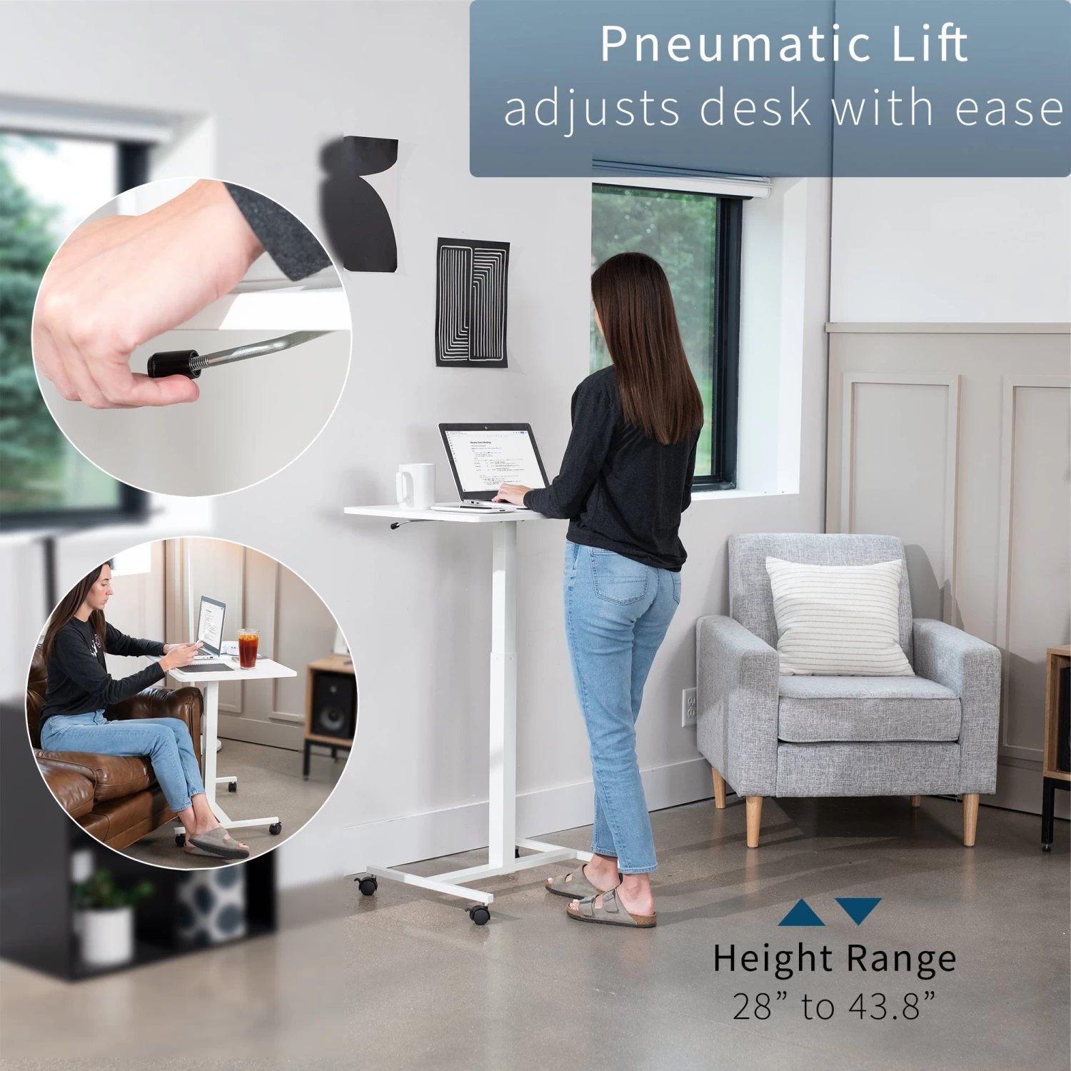 White 28" Pneumatic Mobile Workstation - Image 5