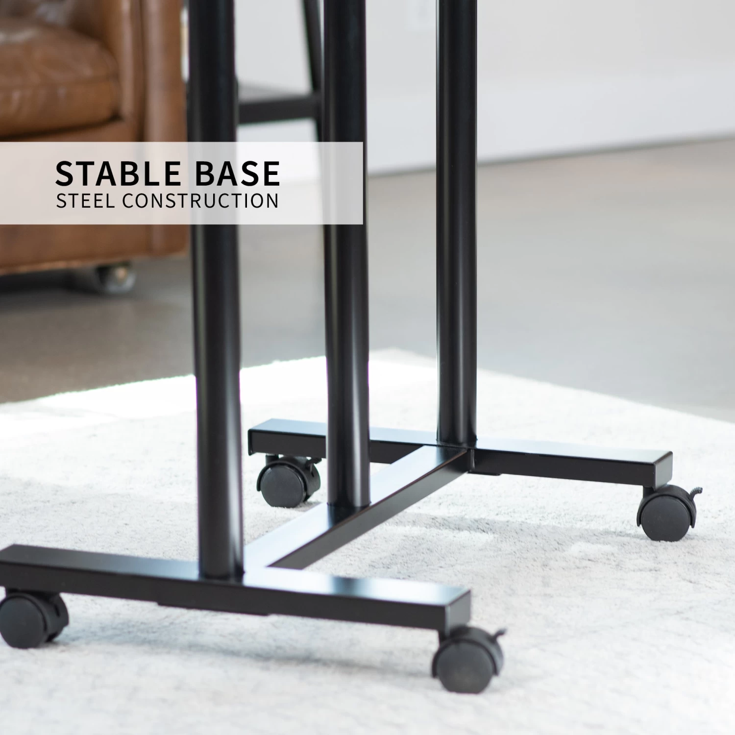 Black 35" Mobile Computer Workstation - Image 8