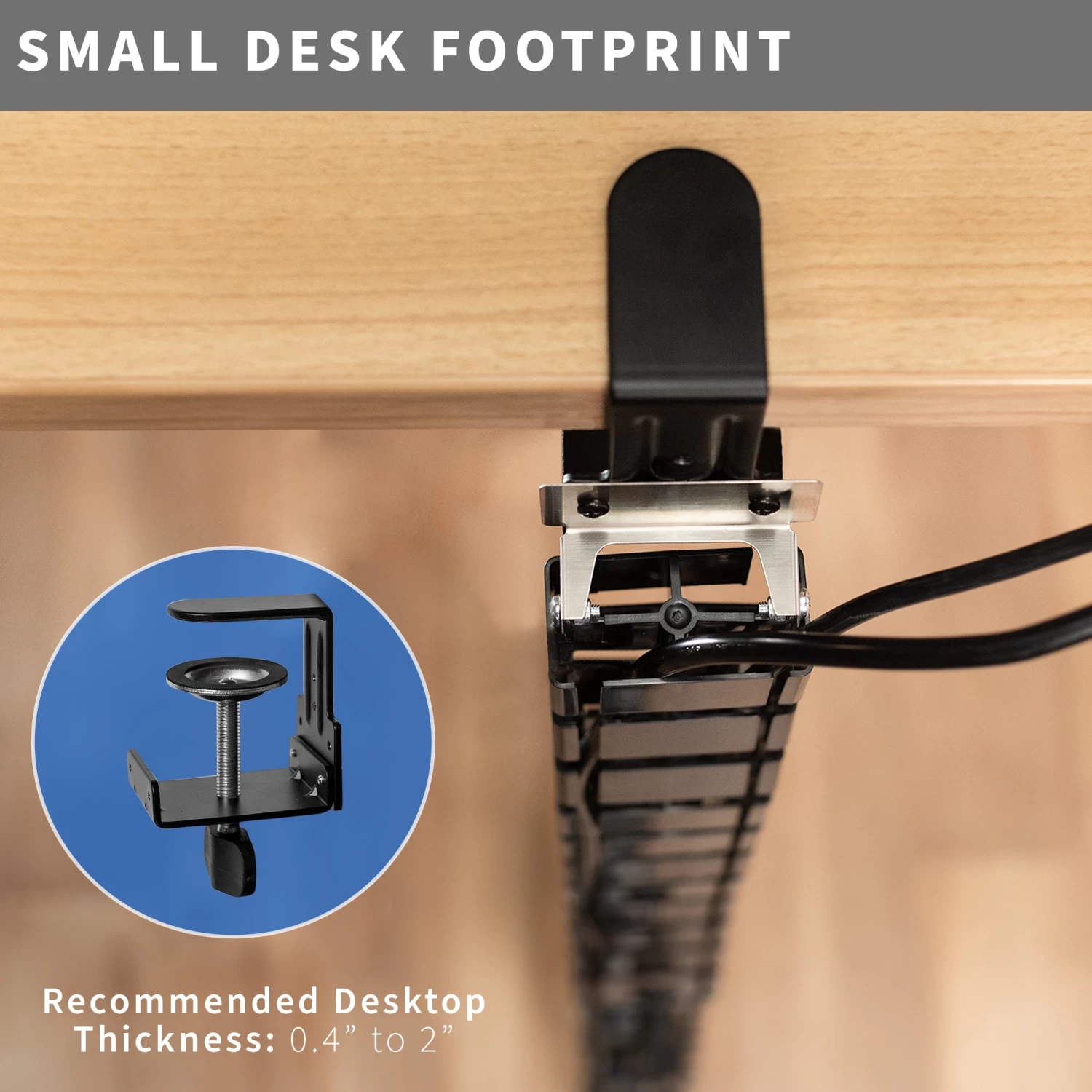 Clamp-on Vertebrae Cable Management Kit For Desk - Image 5