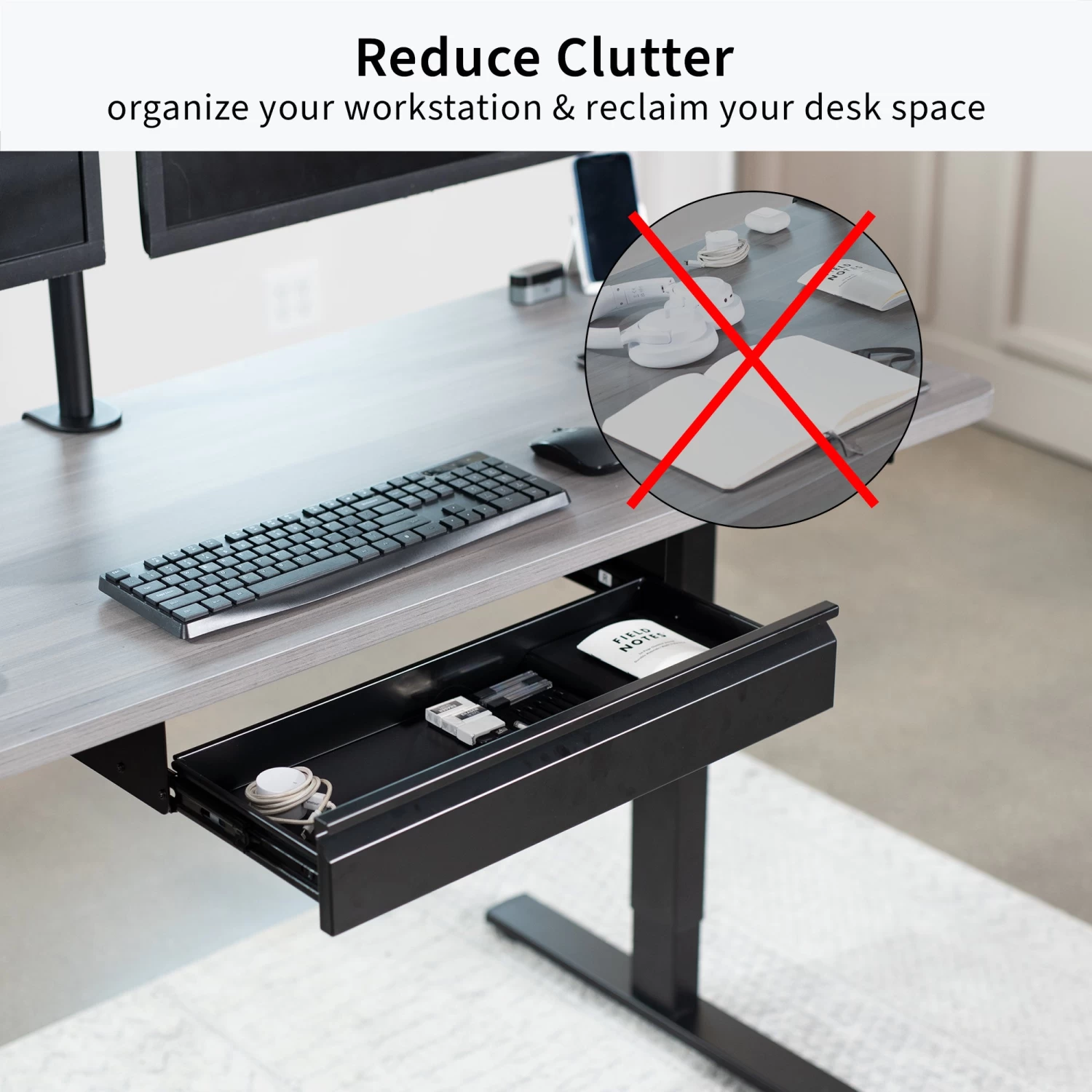 Pull Out 22" Under Desk Drawer Without Shell - Image 6