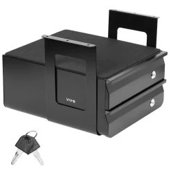 Black Lockable Under Desk Double Drawer
