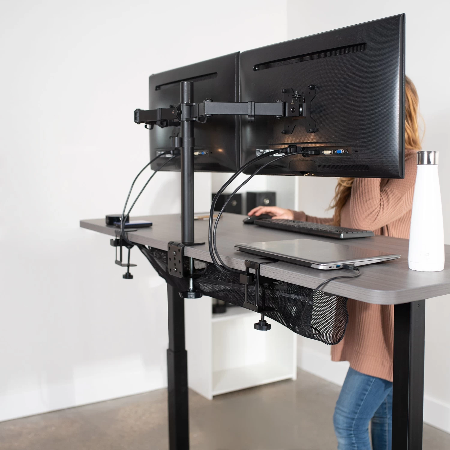 Clamp-on Under Desk Mesh Cable Management - Image 8