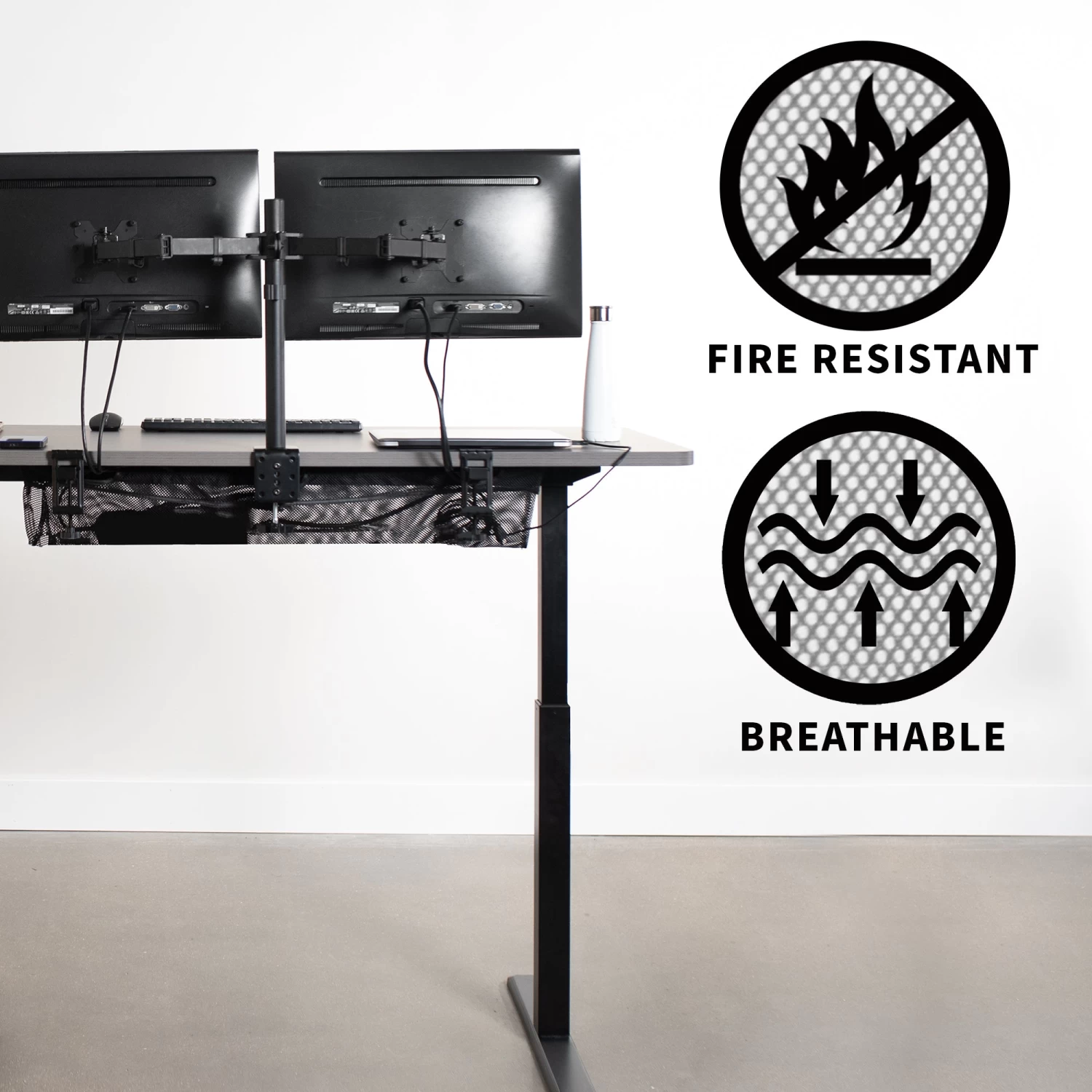 Clamp-on Under Desk Mesh Cable Management - Image 9