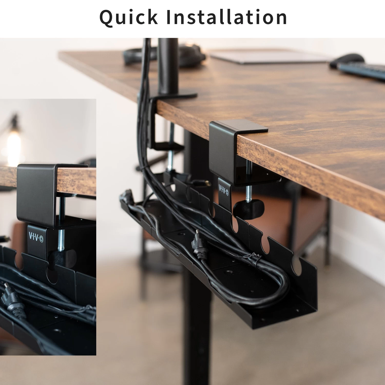 Black Clamp-on Modular Cable Management Tray - Image 8