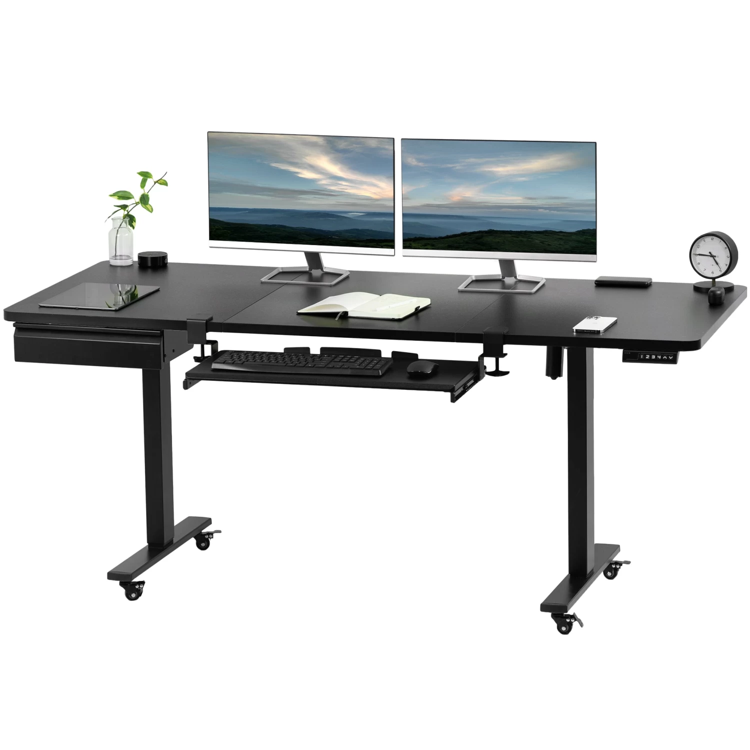 71" X 30" Electric Desk With Keyboard Tray & Drawer Accessory Kit