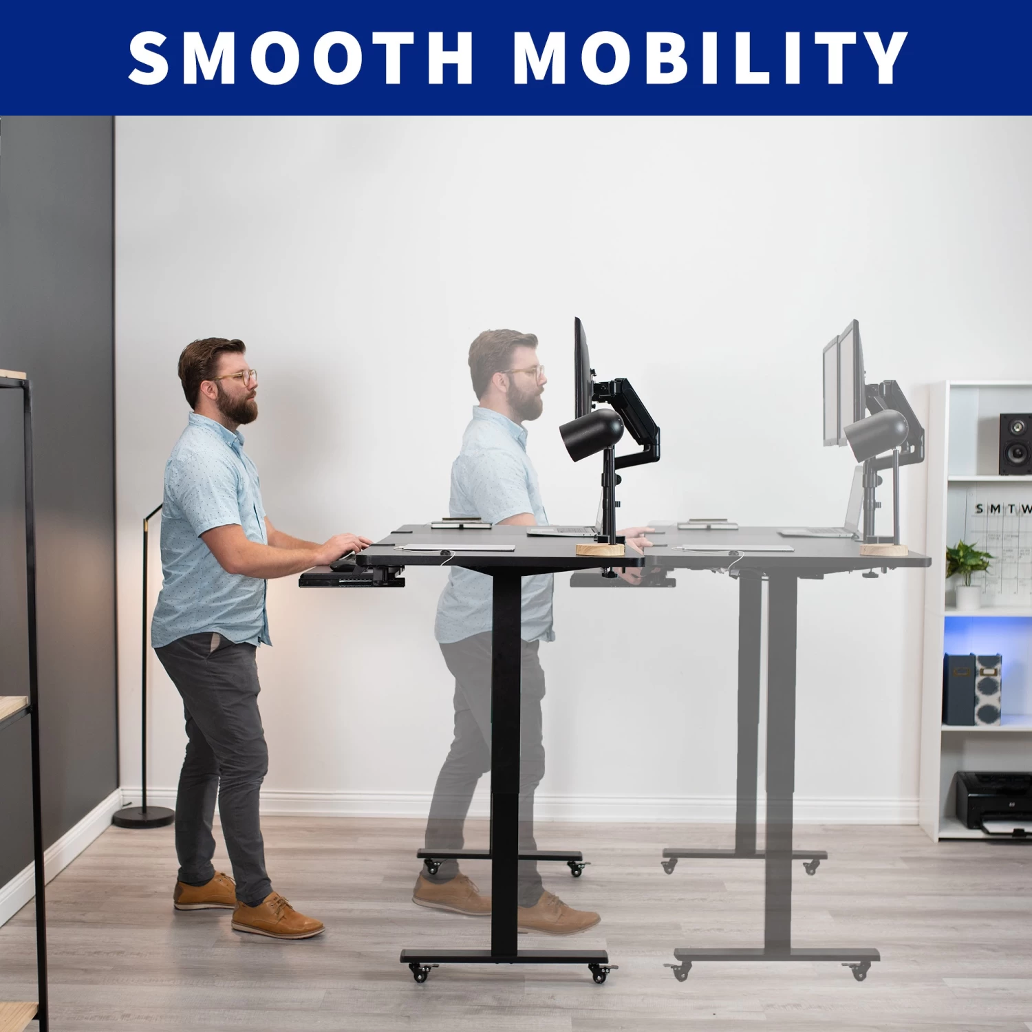 71" X 30" Electric Desk With Keyboard Tray & Drawer Accessory Kit - Image 8