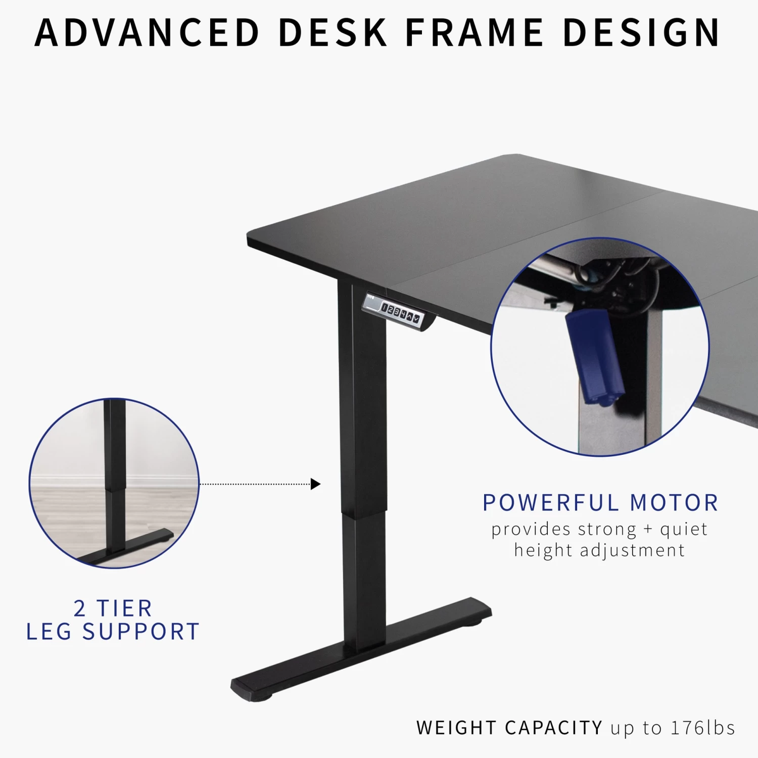 71" X 30" Electric Desk With Push Button Memory Controller - Image 3
