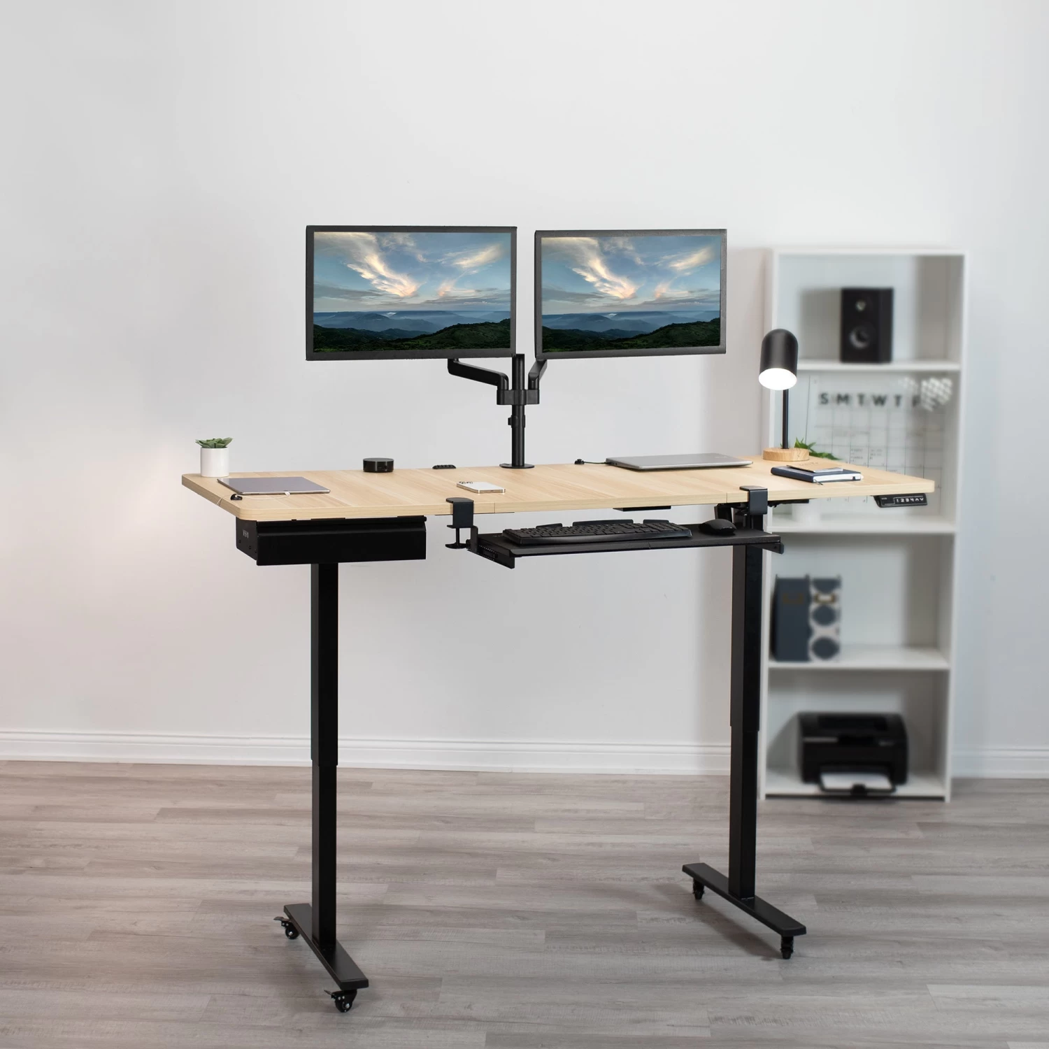71" X 30" Electric Desk With Keyboard Tray & Drawer Accessory Kit - Image 10