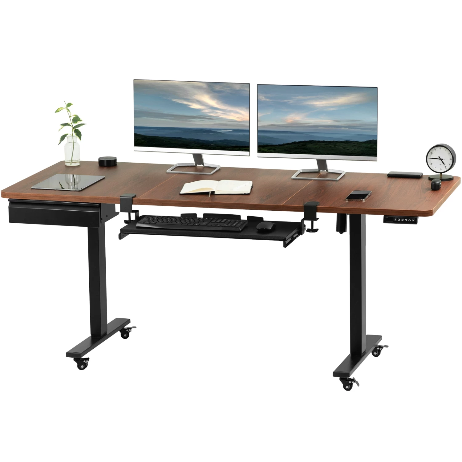71" X 30" Electric Desk With Keyboard Tray & Drawer Accessory Kit - Image 11