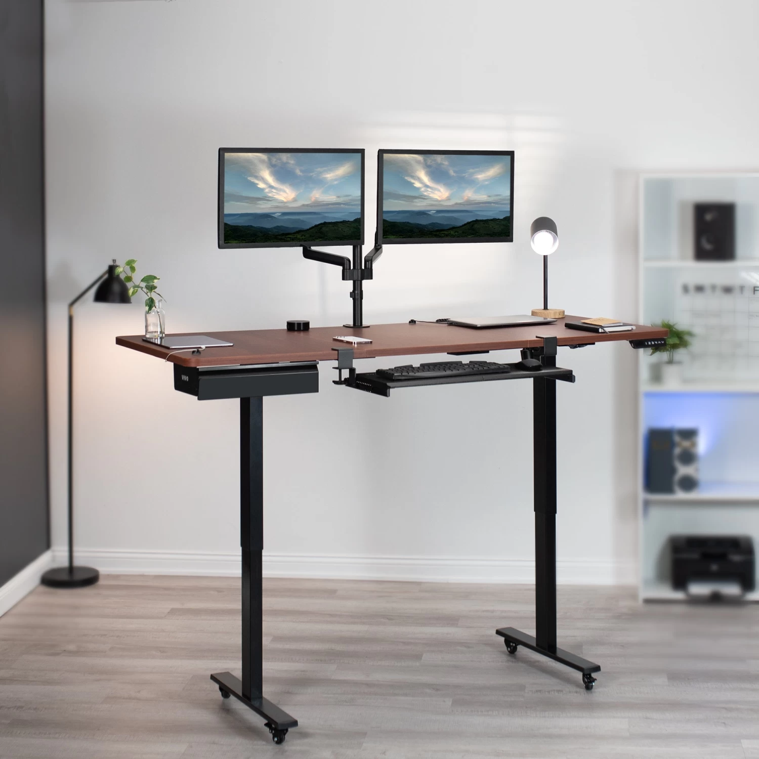 71" X 30" Electric Desk With Keyboard Tray & Drawer Accessory Kit - Image 12