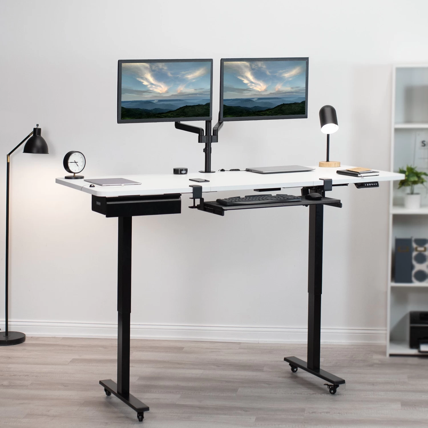 71" X 30" Electric Desk With Keyboard Tray & Drawer Accessory Kit - Image 16