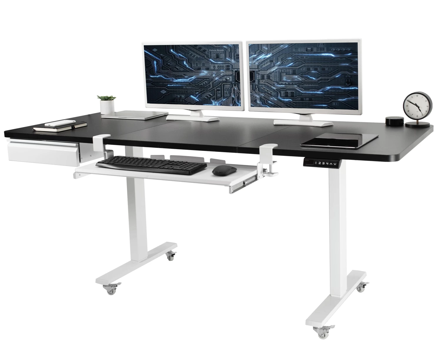 71" X 30" Electric Desk With Keyboard Tray & Drawer Accessory Kit - Image 17