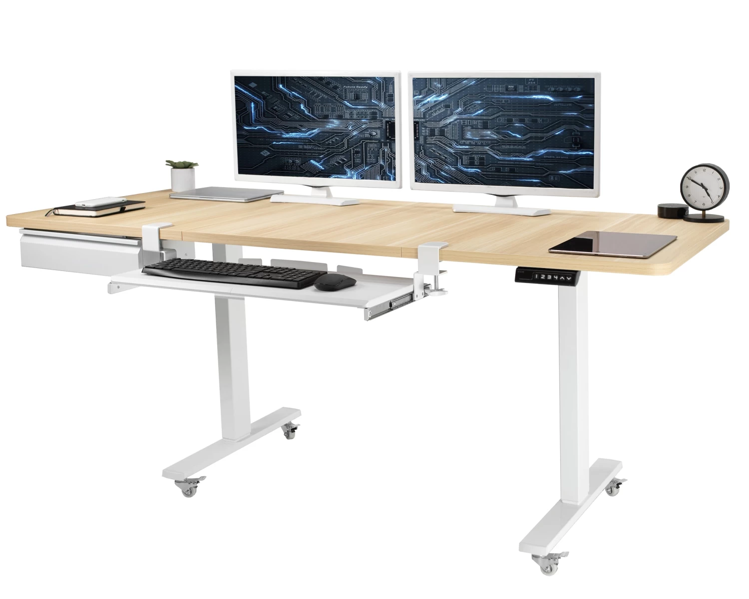 71" X 30" Electric Desk With Keyboard Tray & Drawer Accessory Kit - Image 19