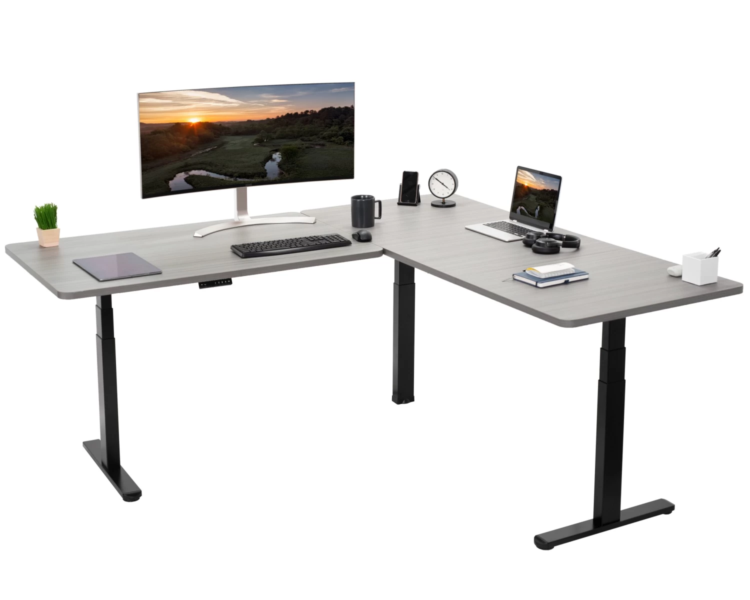 Corner 77" X 71" Electric Desk With Push Button Memory Controller - Image 13