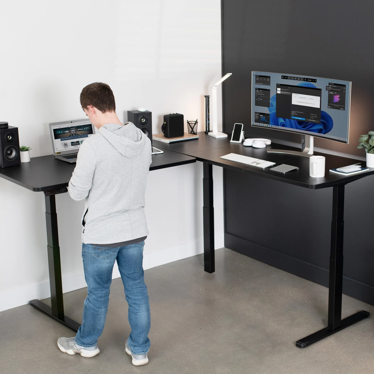 Corner 77" X 71" Electric Desk With Push Button Memory Controller - Image 7