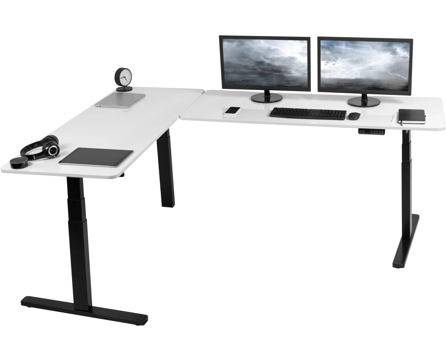 Corner 83" X 60" Electric Desk With Push Button Memory Controller - Image 20