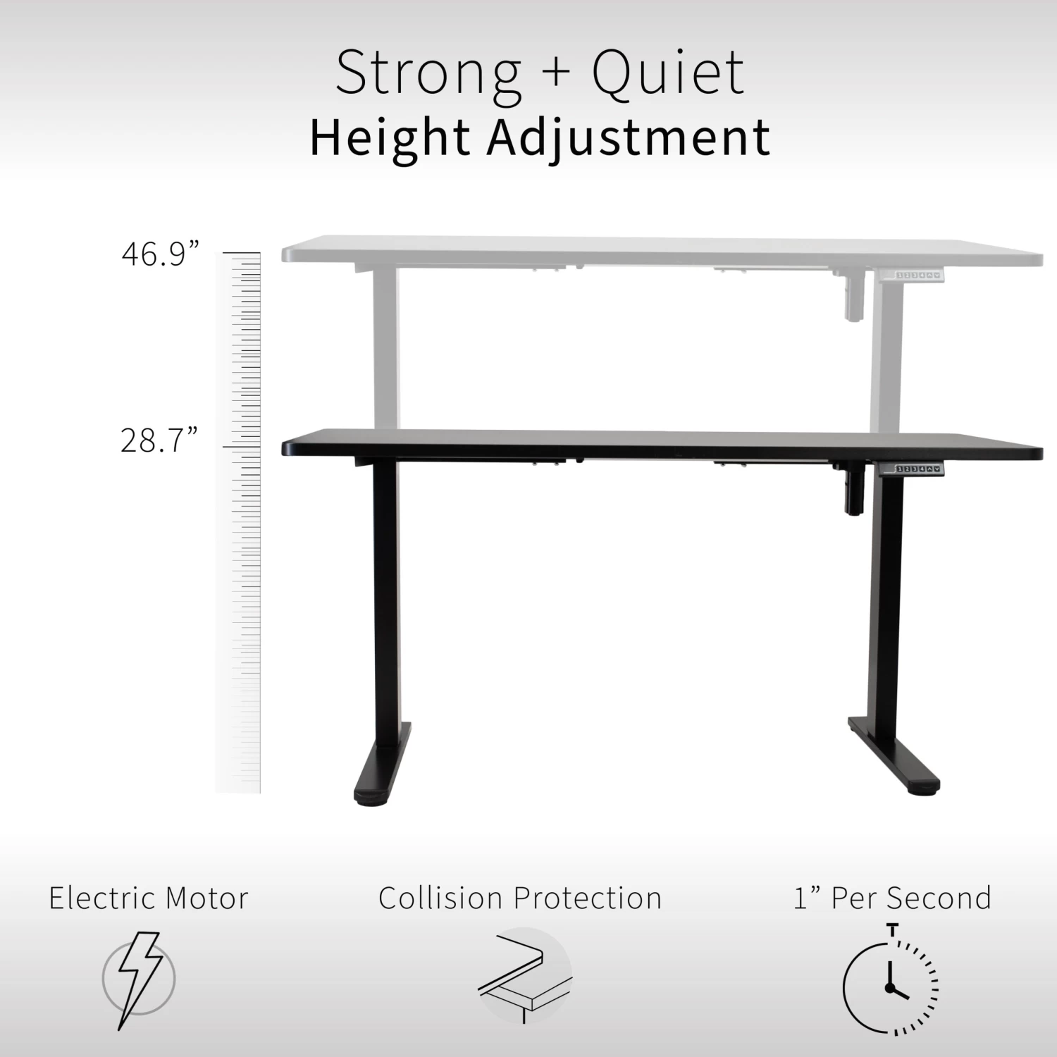60" X 24" Electric Desk With Rear-set Legs - Image 5