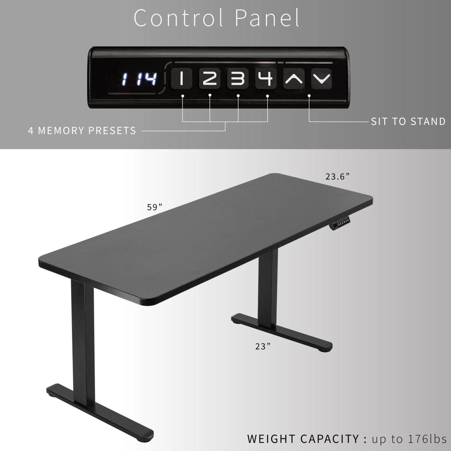 60" X 24" Electric Desk With Rear-set Legs - Image 6