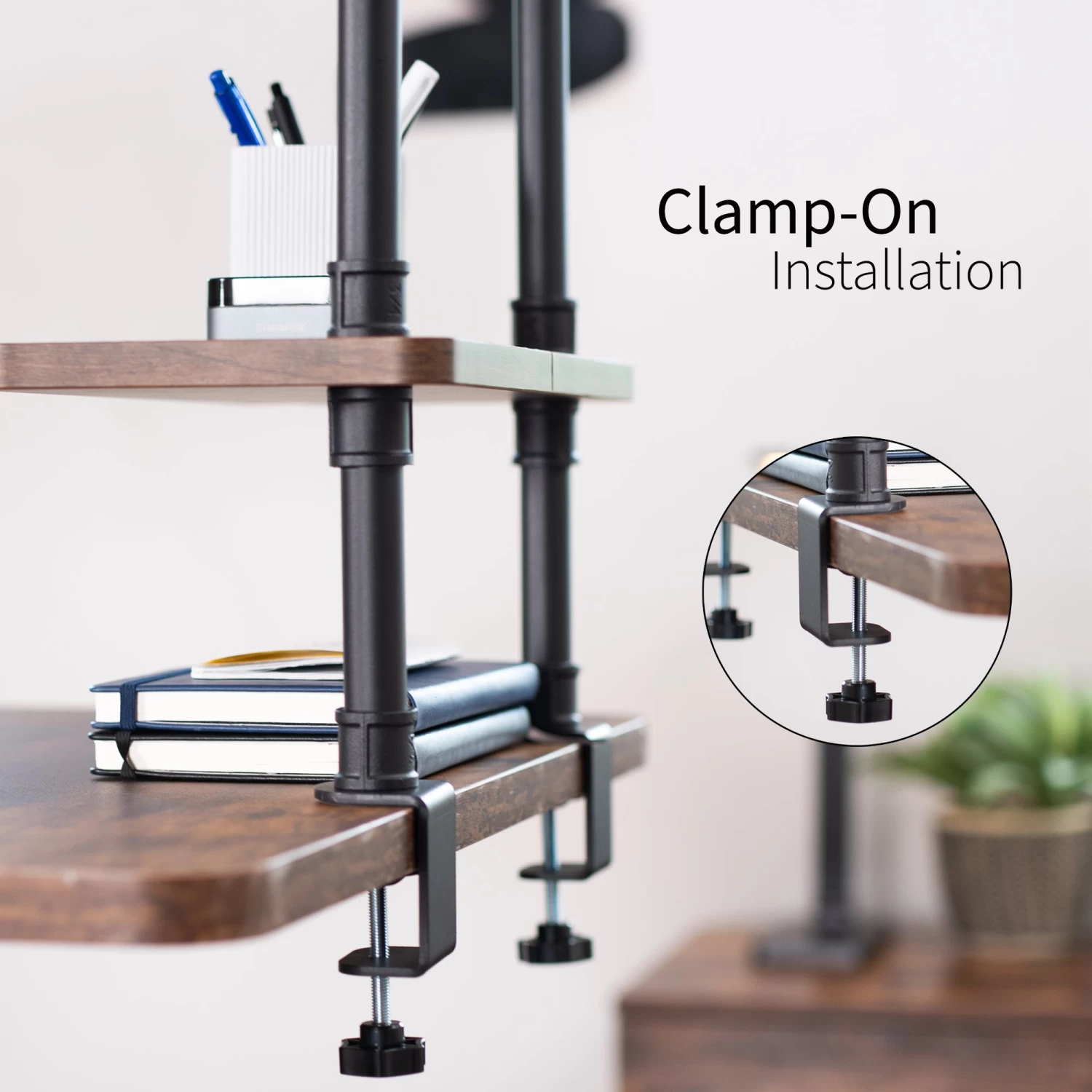 Clamp-on 16" X 8" Industrial Pipe Shelves - Image 5