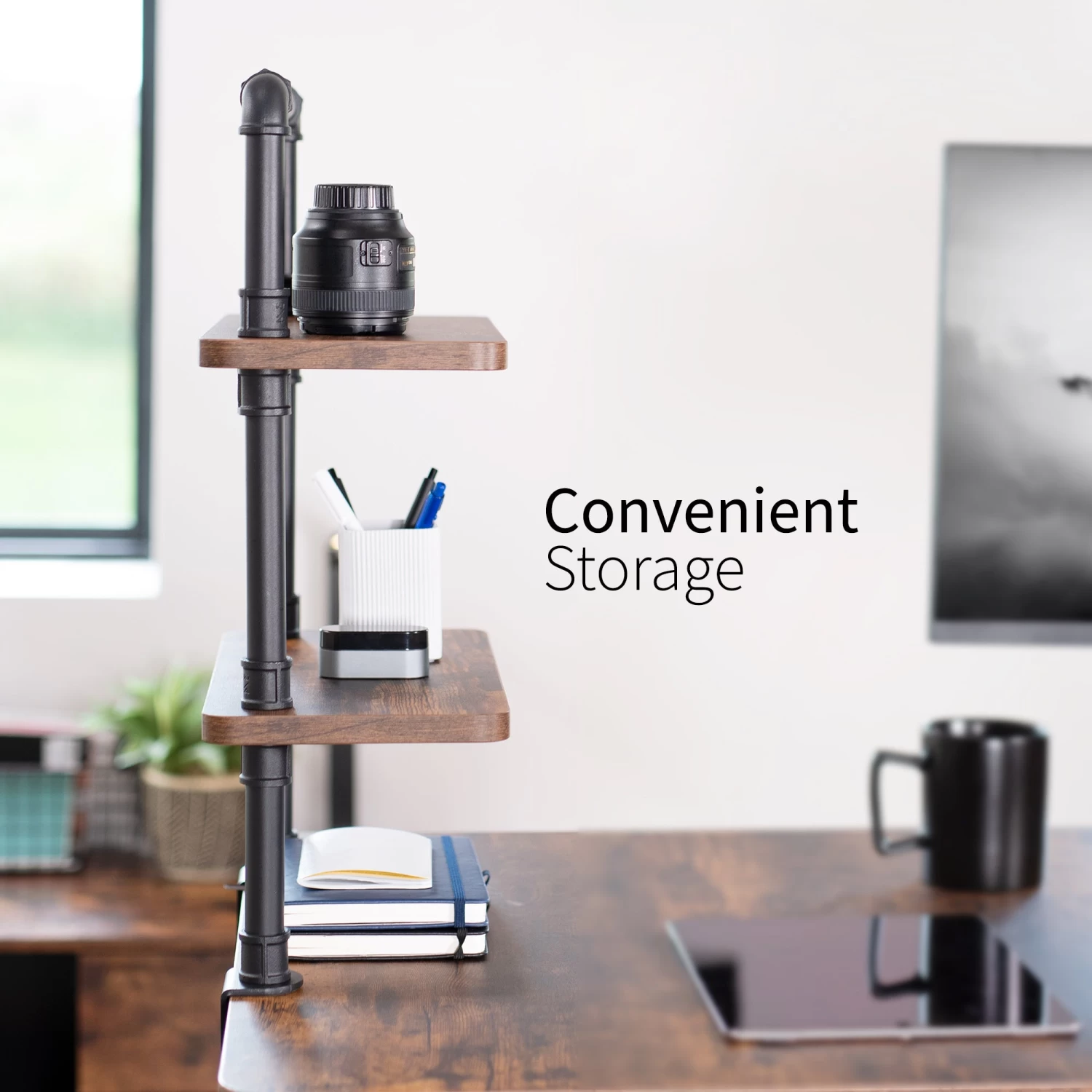 Clamp-on 16" X 8" Industrial Pipe Shelves - Image 7