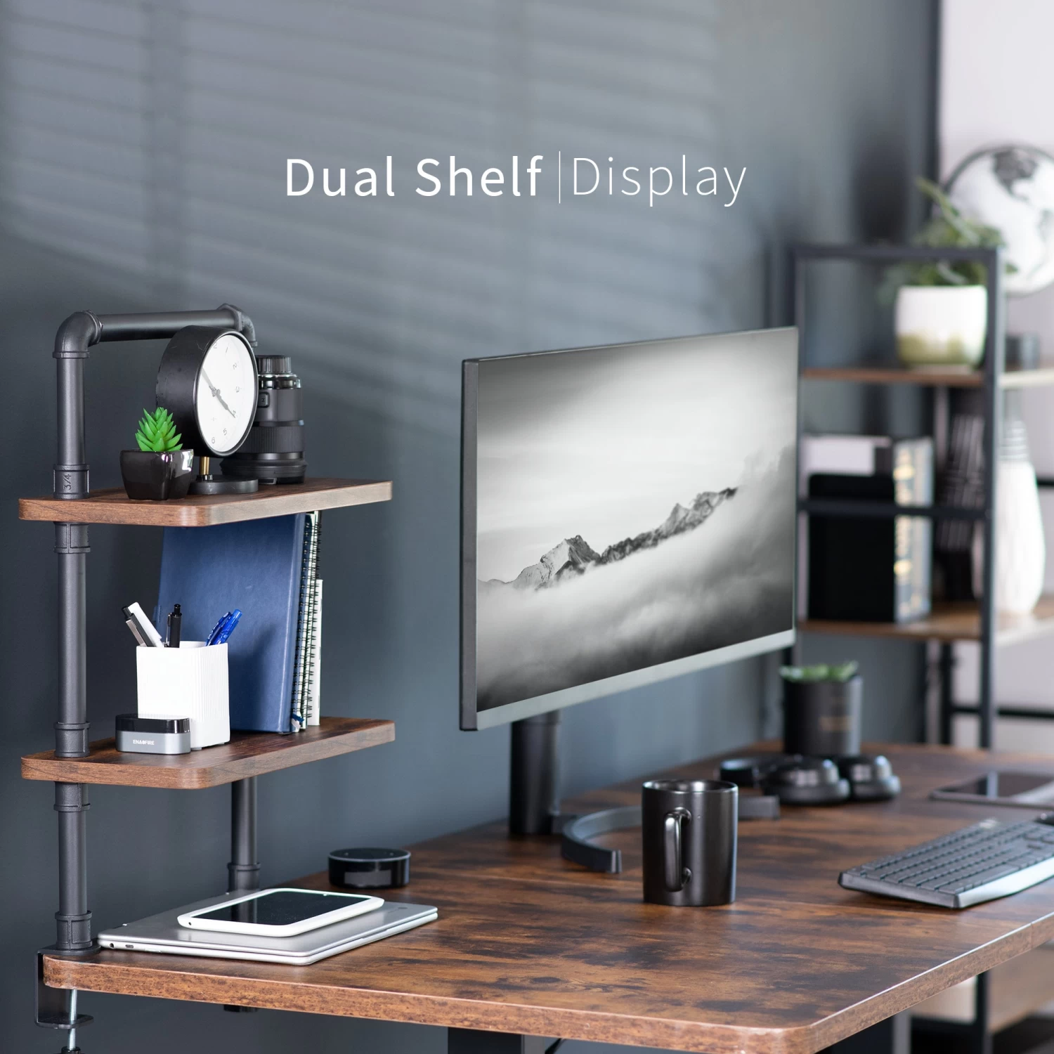 Clamp-on 16" X 8" Industrial Pipe Shelves - Image 8