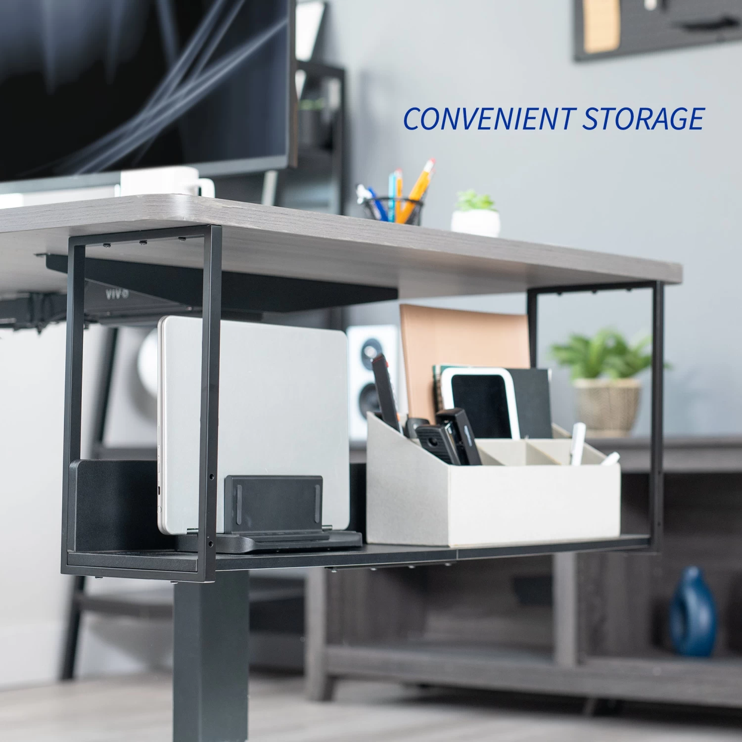 Black 30" Under Desk Shelf - Image 4