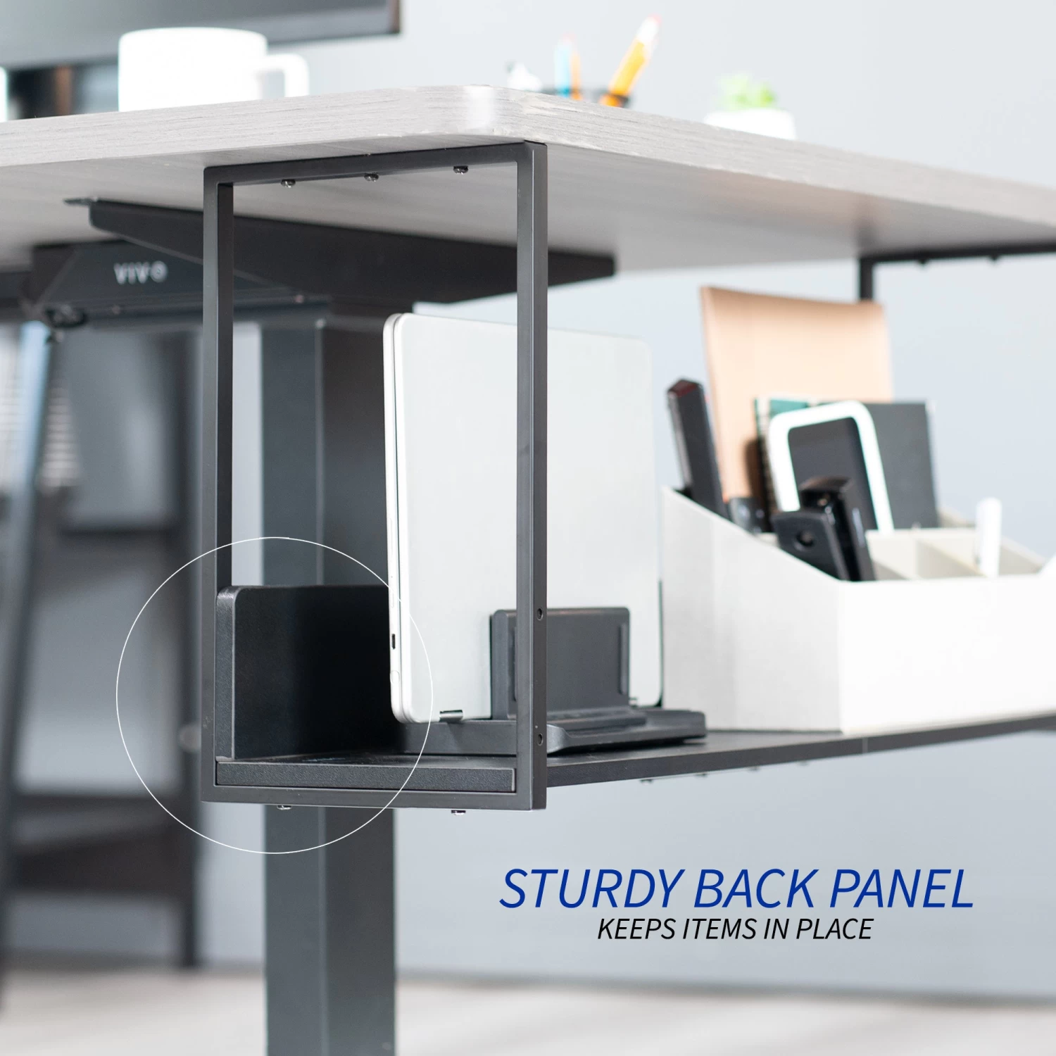 Black 30" Under Desk Shelf - Image 8