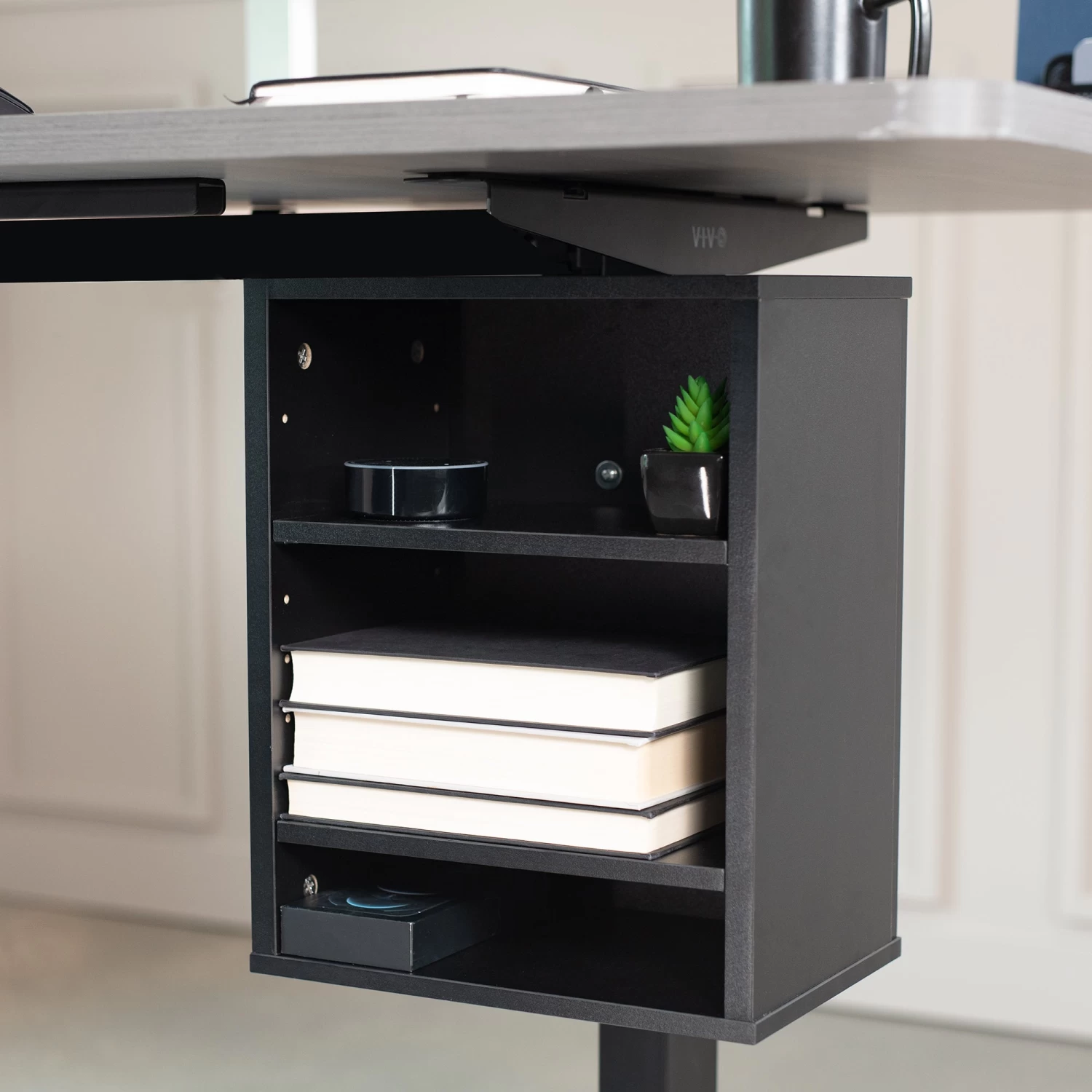 Black Clamp-on Shelving Unit For Desk - Image 2