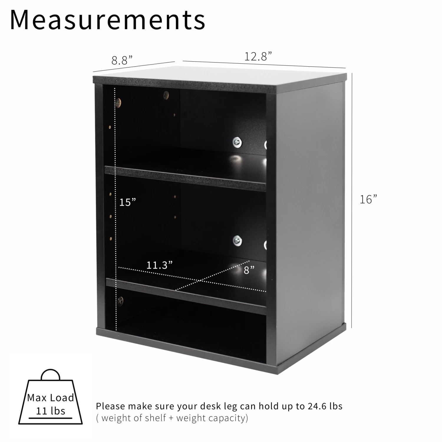 Black Clamp-on Shelving Unit For Desk - Image 3