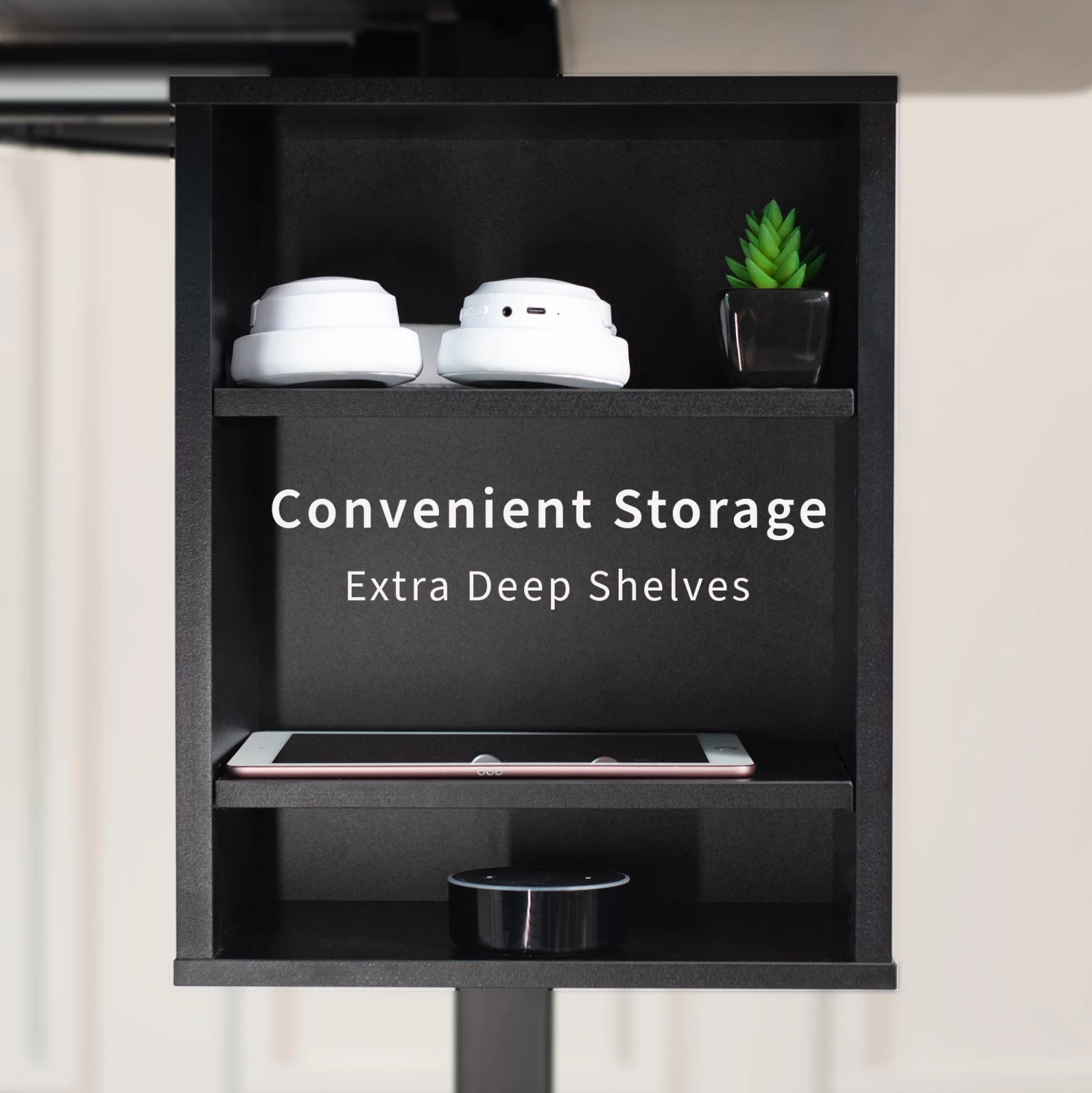 Black Clamp-on Shelving Unit For Desk - Image 8