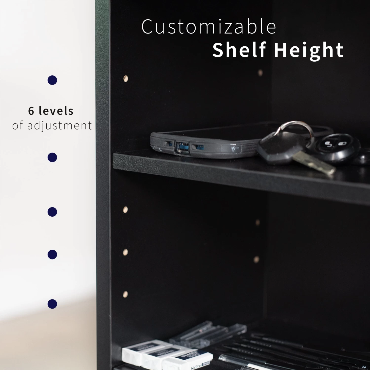 Black Clamp-on Shelving Unit For Desk - Image 10