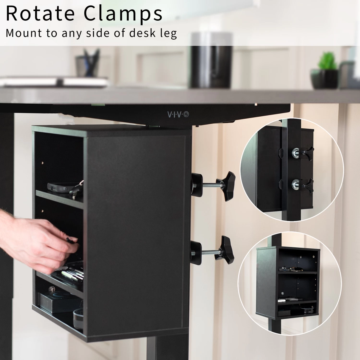 Black Clamp-on Shelving Unit For Desk - Image 11