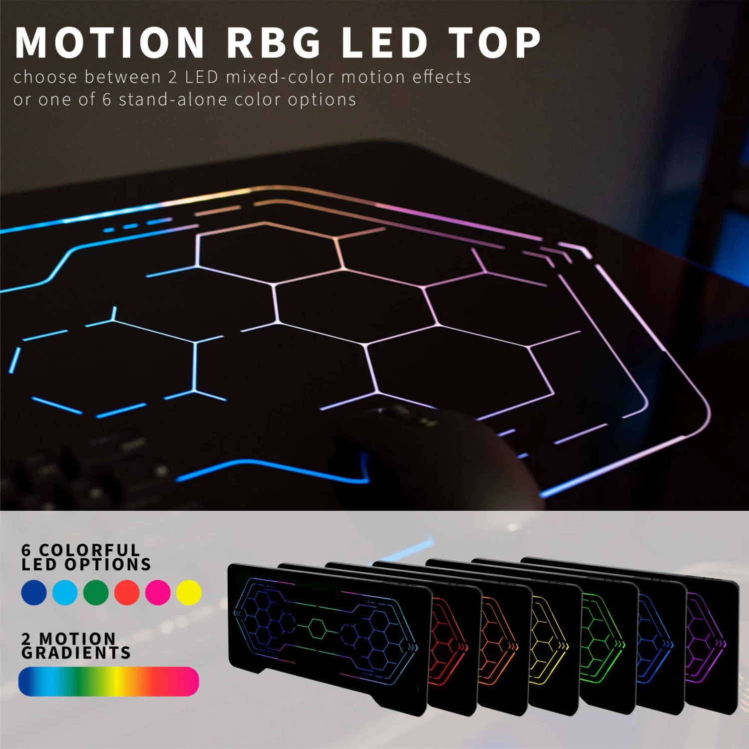 Black 48" X 24" Table Top With RGB Lighting - Image 3