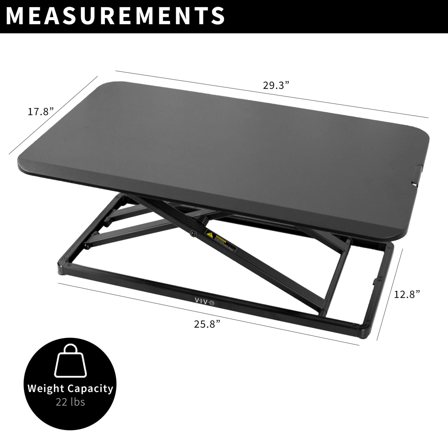 30" Single Top Standing Desk Converter - Image 3