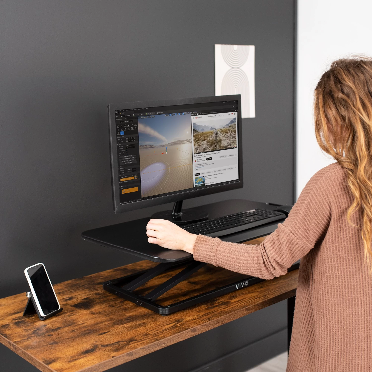 30" Single Top Standing Desk Converter - Image 7