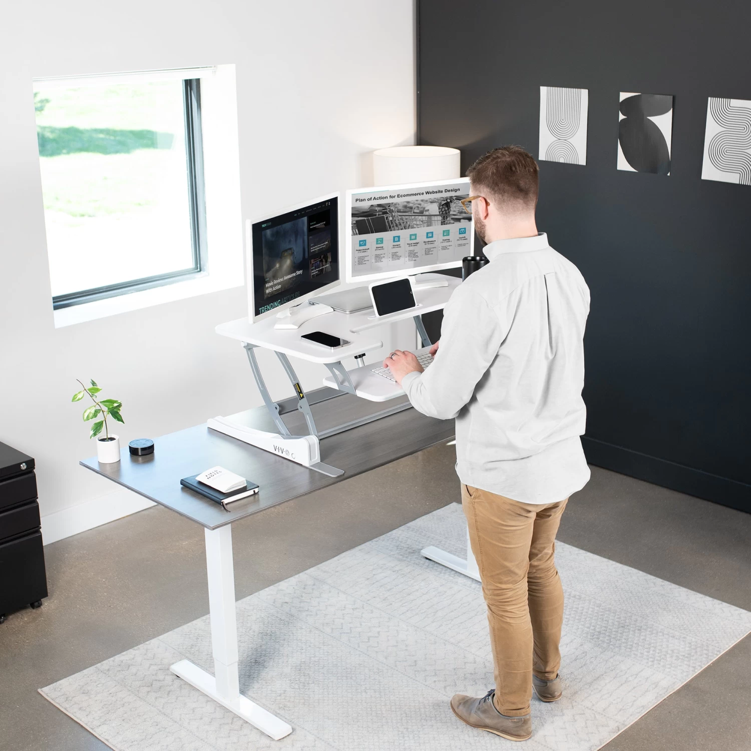 42" Electric Standing Desk Converter - Image 14