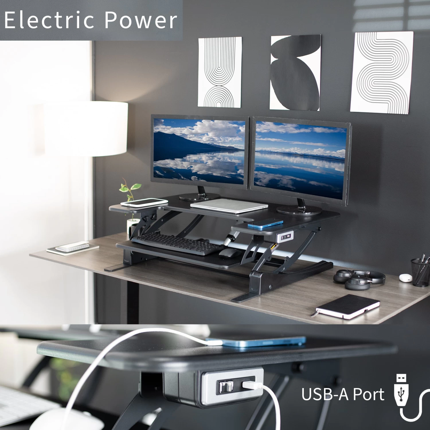 42" Electric Standing Desk Converter - Image 2