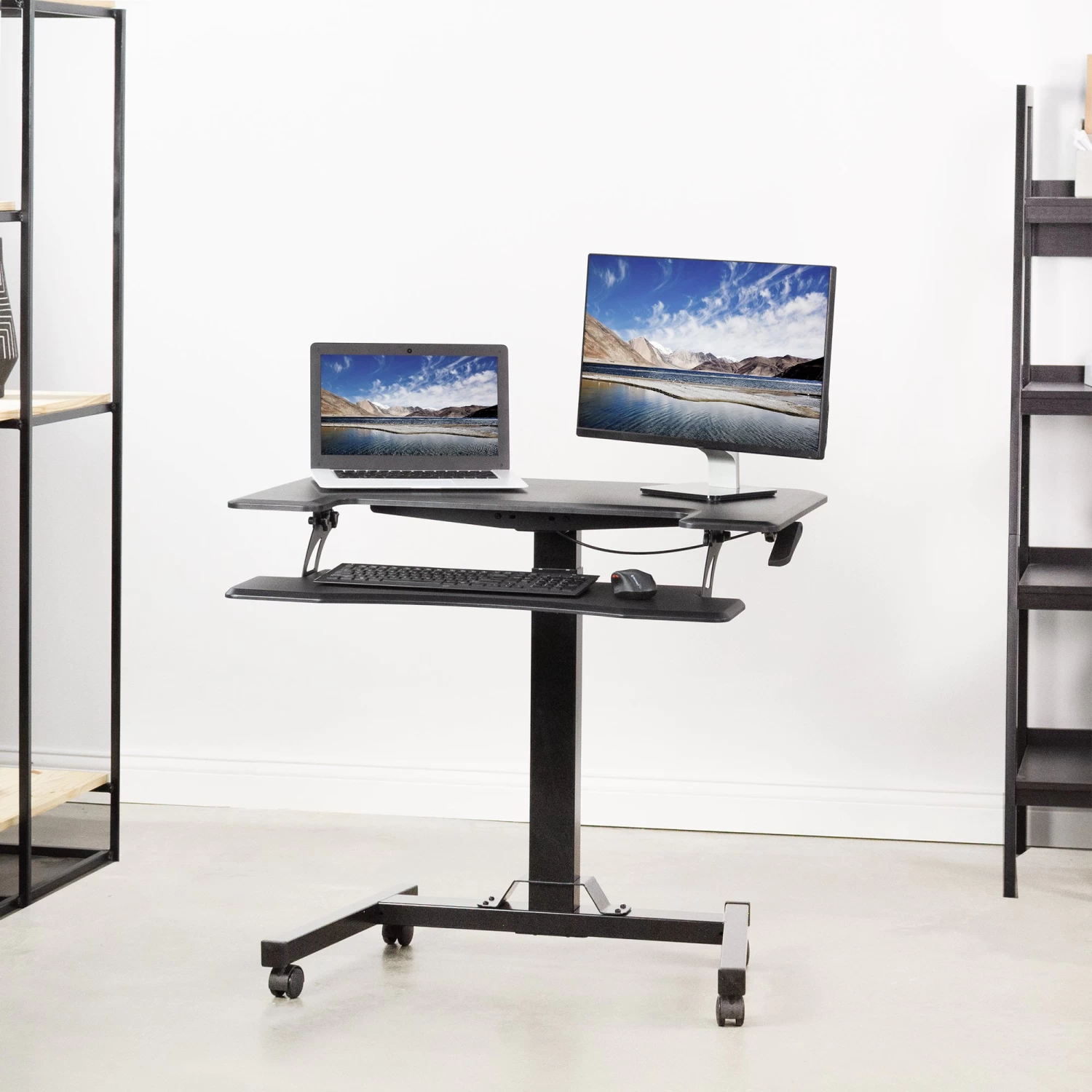Black 36" Pneumatic Mobile Compact Desk - Image 2