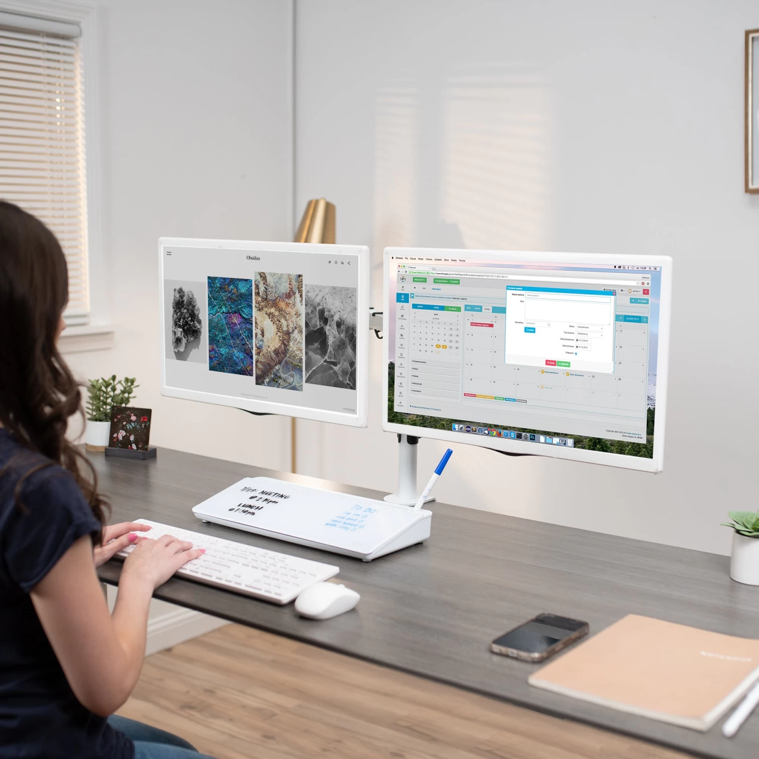 Glass 16" X 7" Desktop Whiteboard With Storage - Image 4