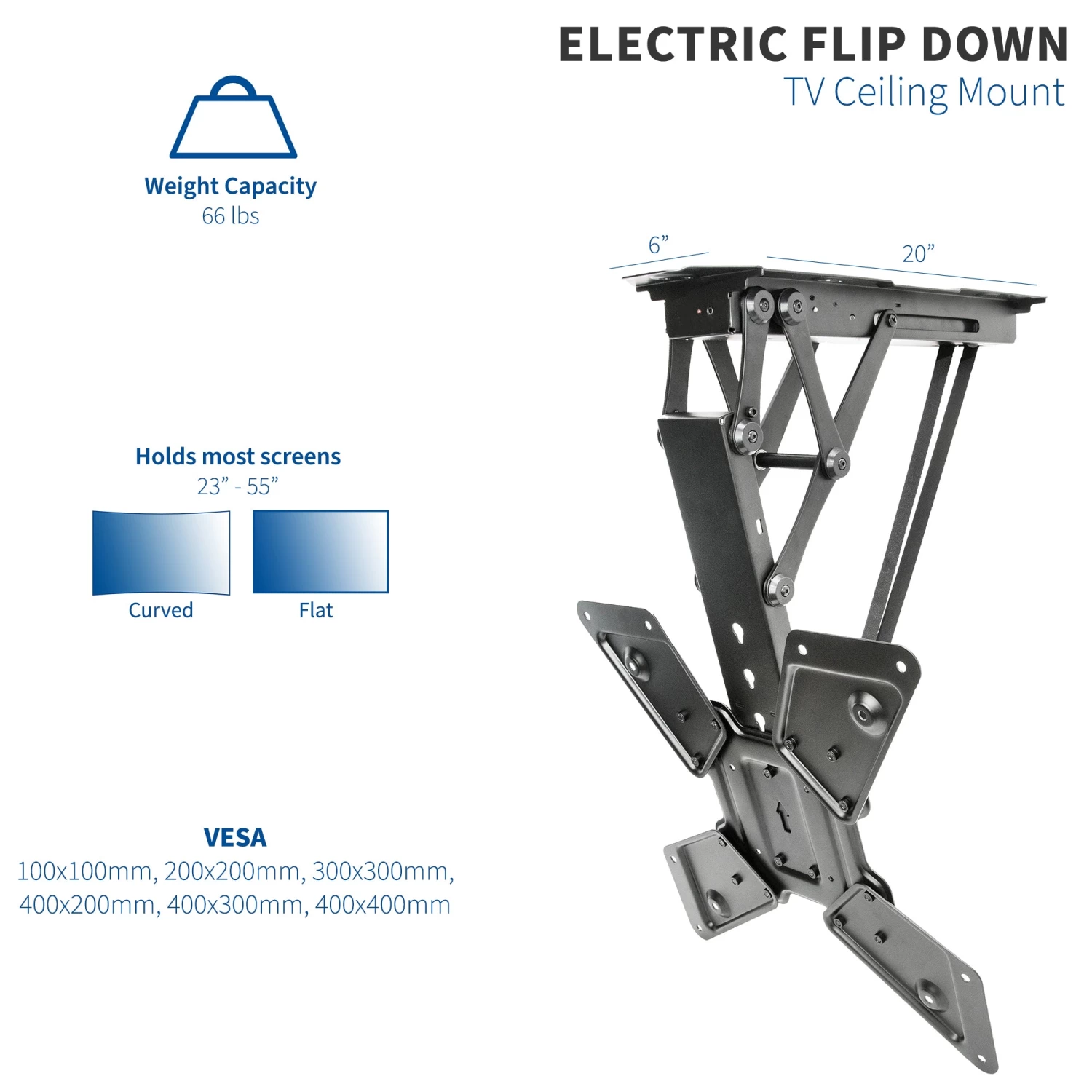 Electric Flip Down Ceiling Mount For 23" To 55" TVs - Image 3