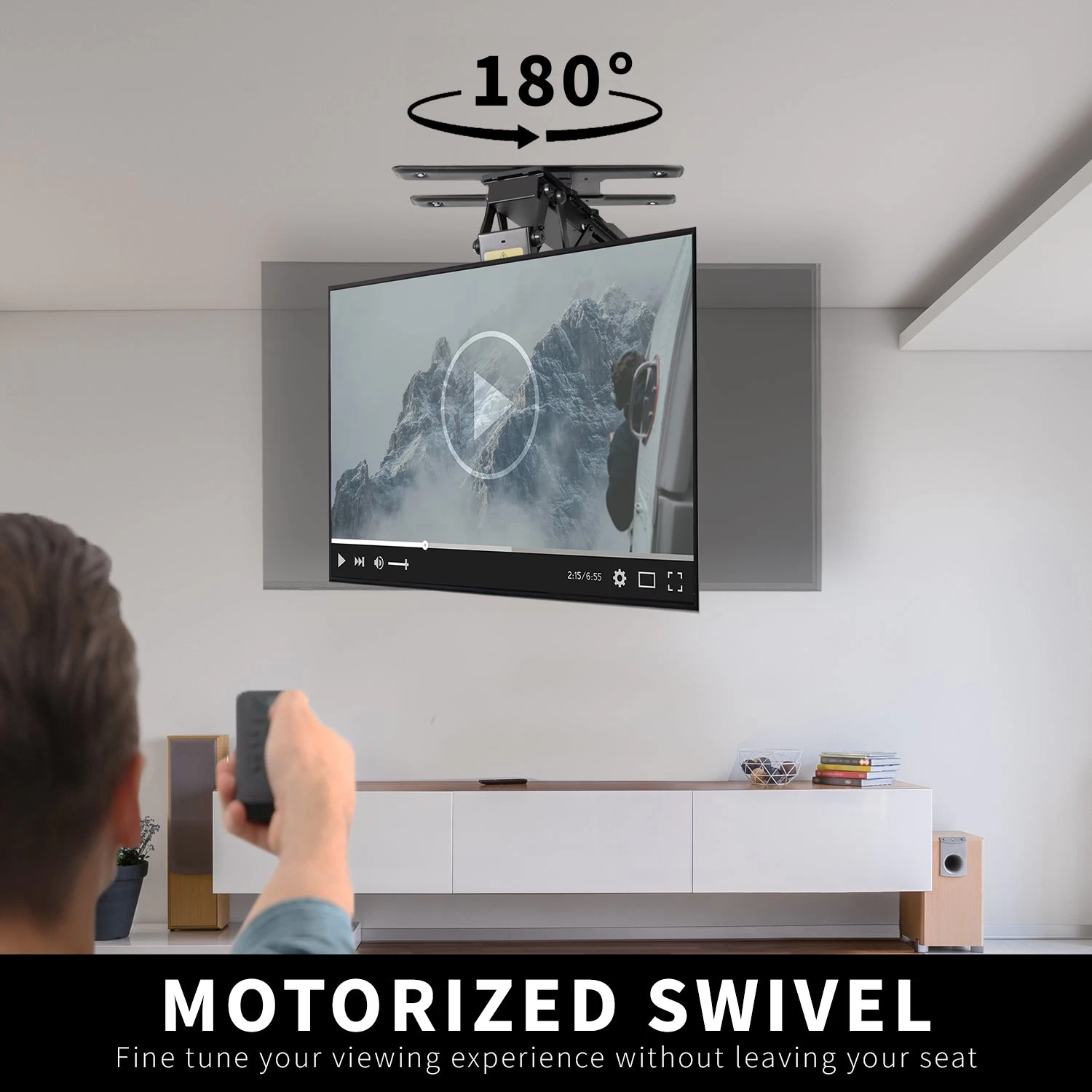 Electric Flip Down / Swivel Ceiling TV Mount - Image 3