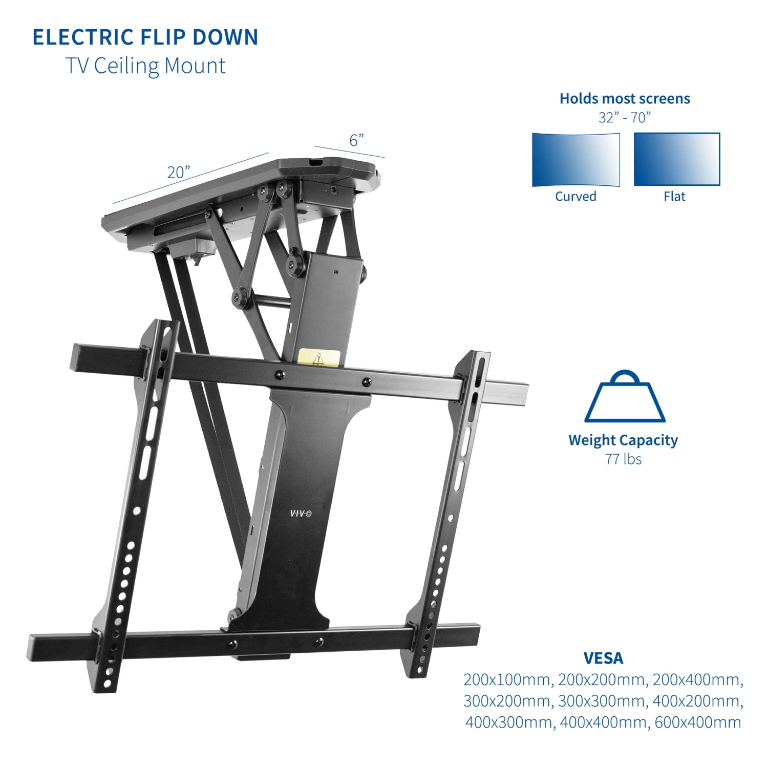Electric Flip Down Ceiling Mount For 32” To 70” TVs - Image 3