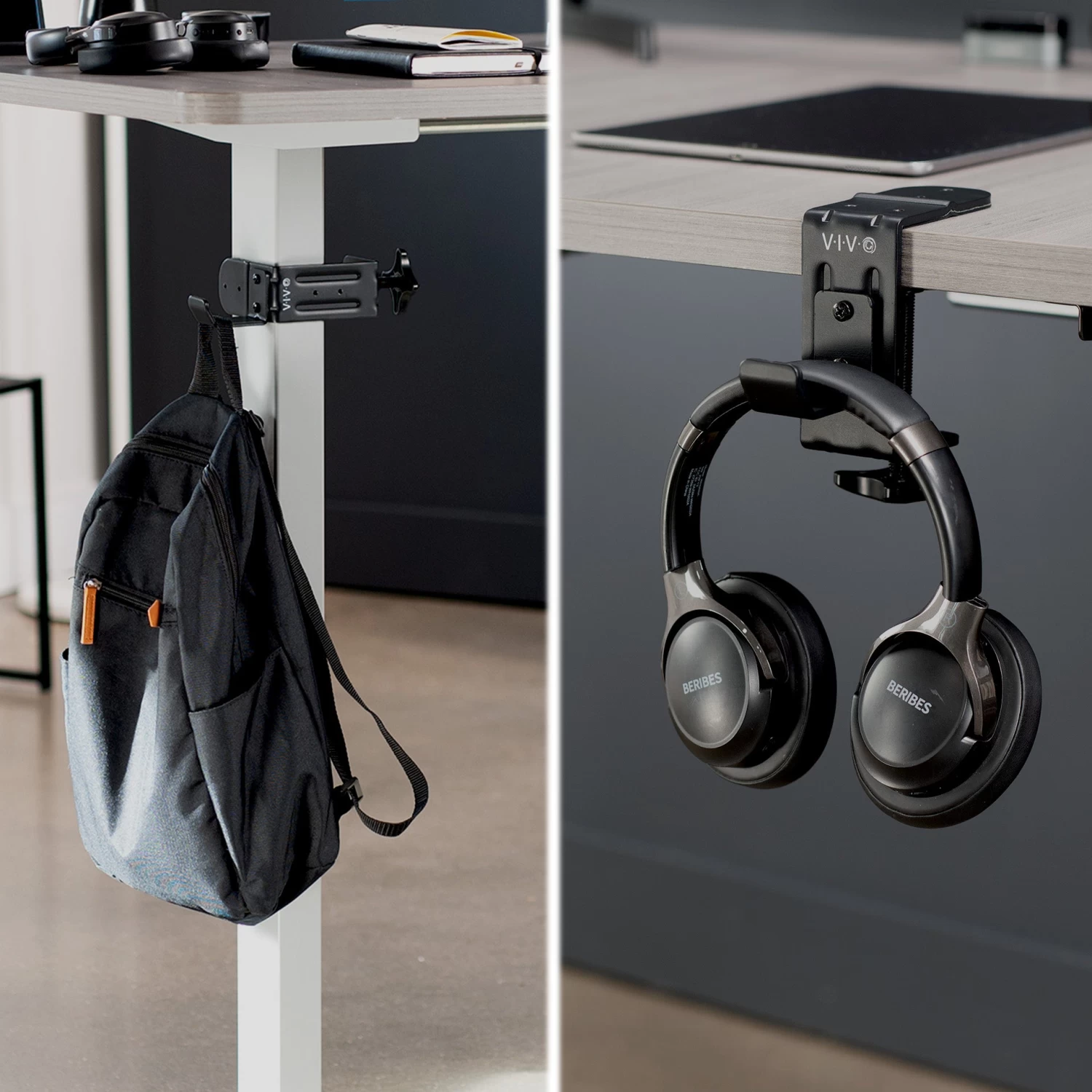 Black Under Desk Leg Clamp Hook - Image 5