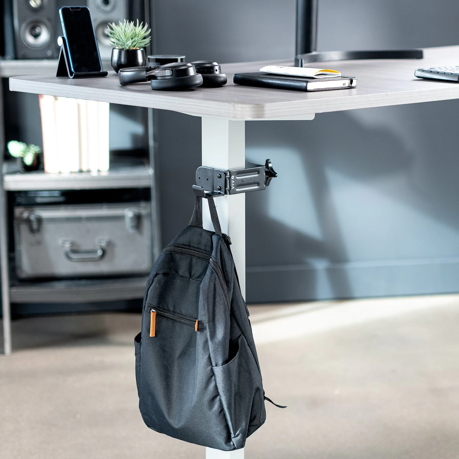 Black Under Desk Leg Clamp Hook - Image 9