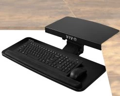 Black Corner Desk Keyboard Tray