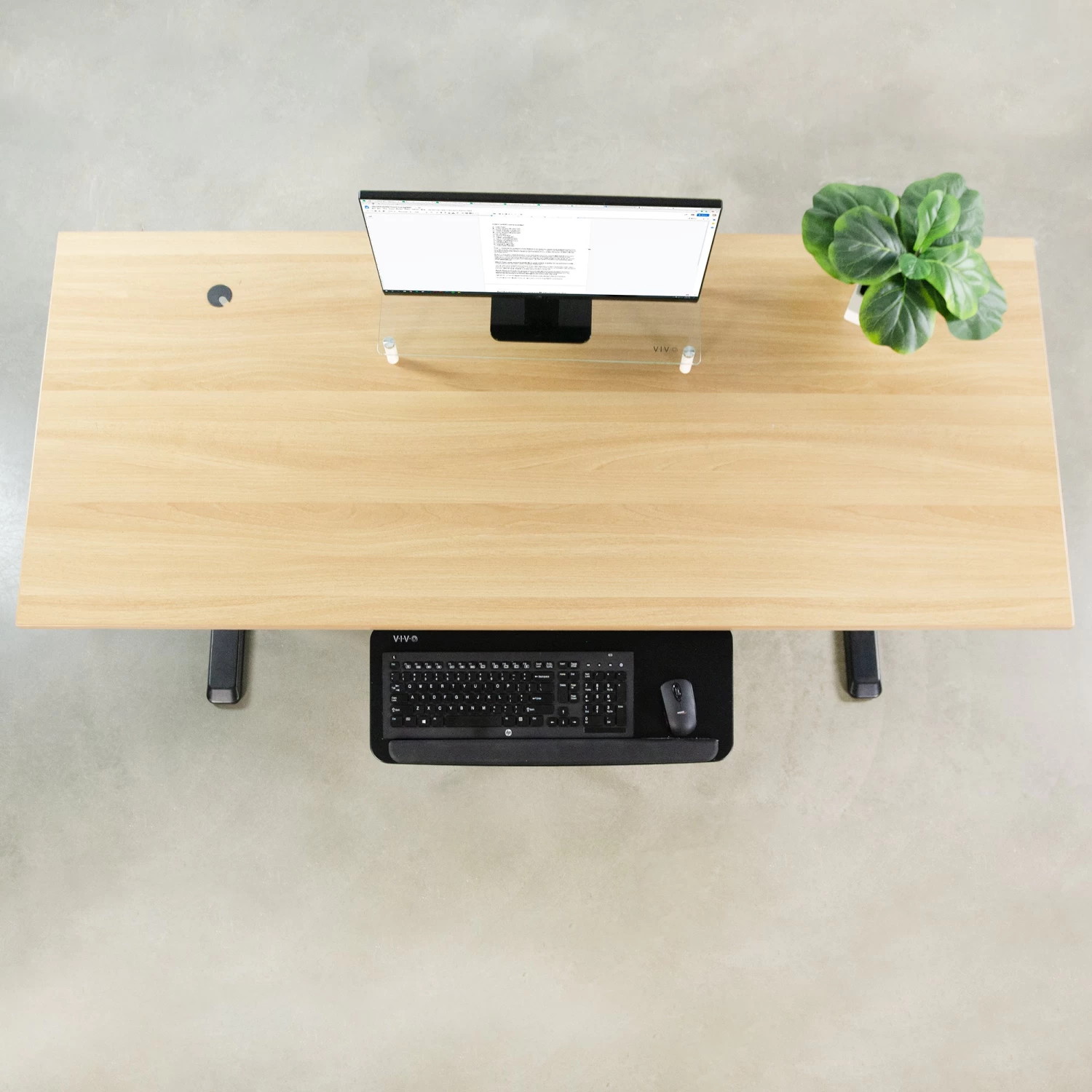 Black Under Desk Keyboard Tray With Spacer Brackets - Image 5