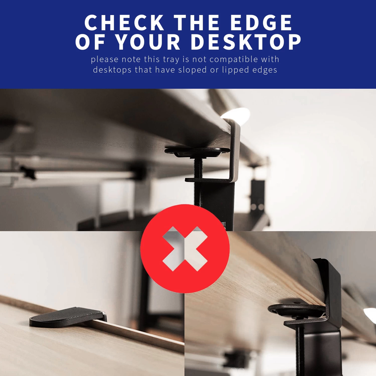 Clamp-on Height Adjustable Keyboard Tray With Pencil Drawer - Image 8