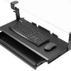 Black Clamp-on Height Adjustable Keyboard Tray With Drawer