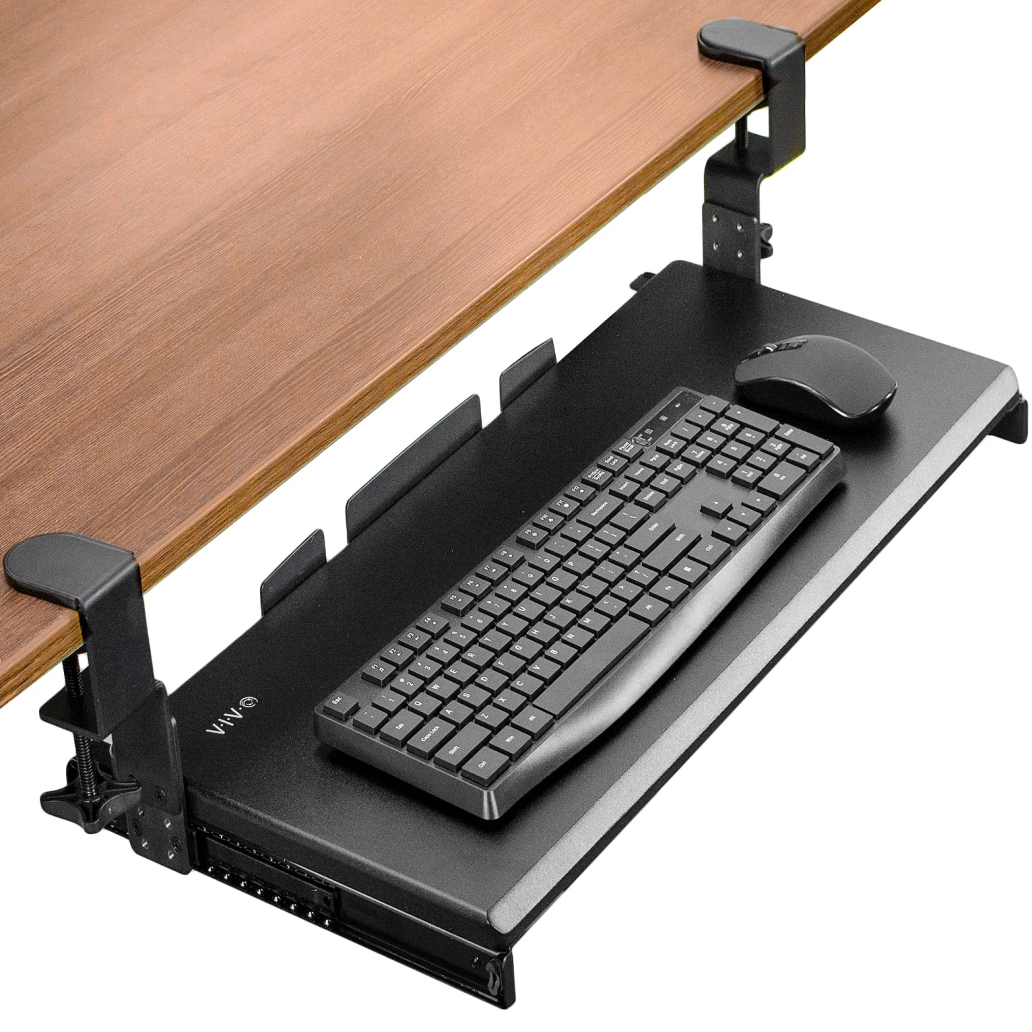Clamp-on Height Adjustable Keyboard Tray