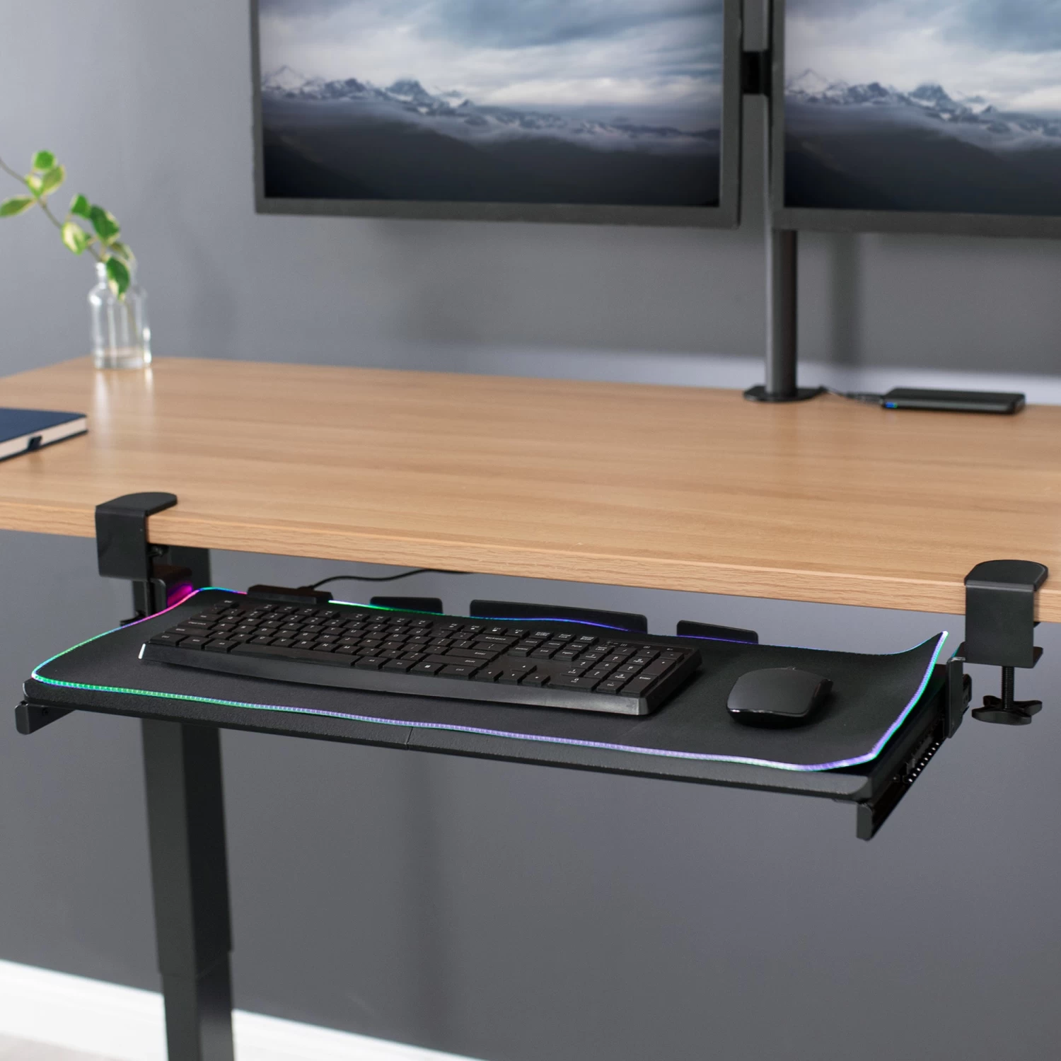 Clamp-on Keyboard Tray With RGB Pad - Image 2